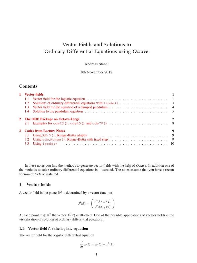 Vector Fields PDF Differential Equations Differential Calculus
