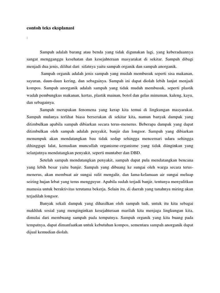 Contoh Teks Eksplanasi | PDF