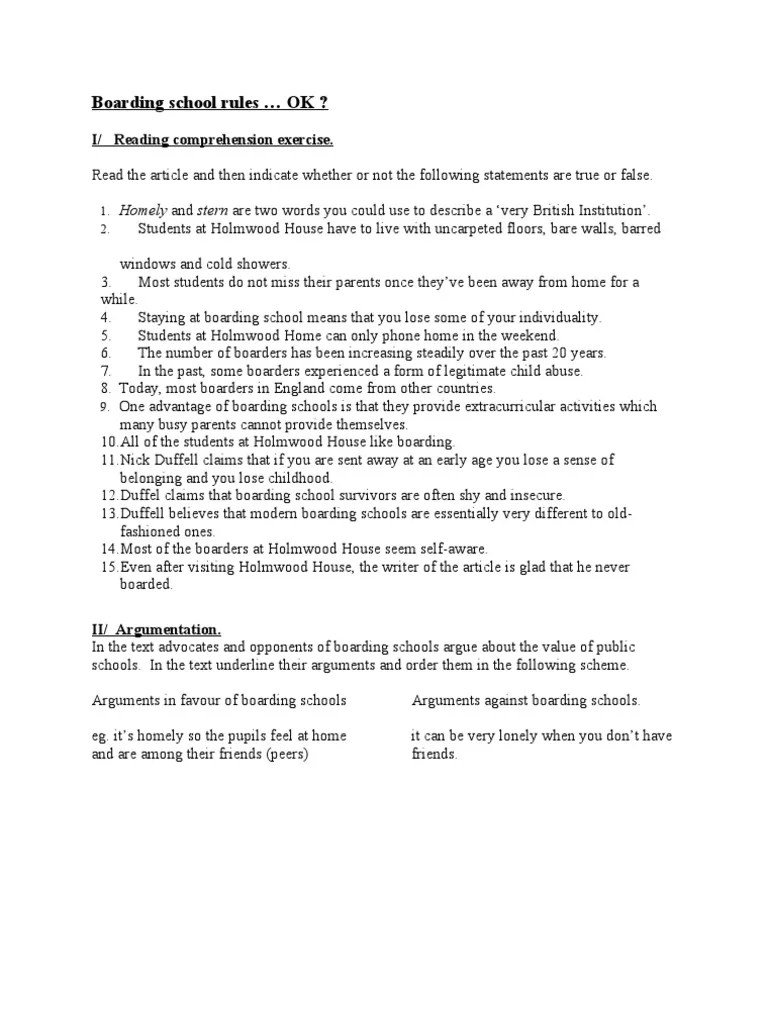 Boarding School Rules Boarding School Youth