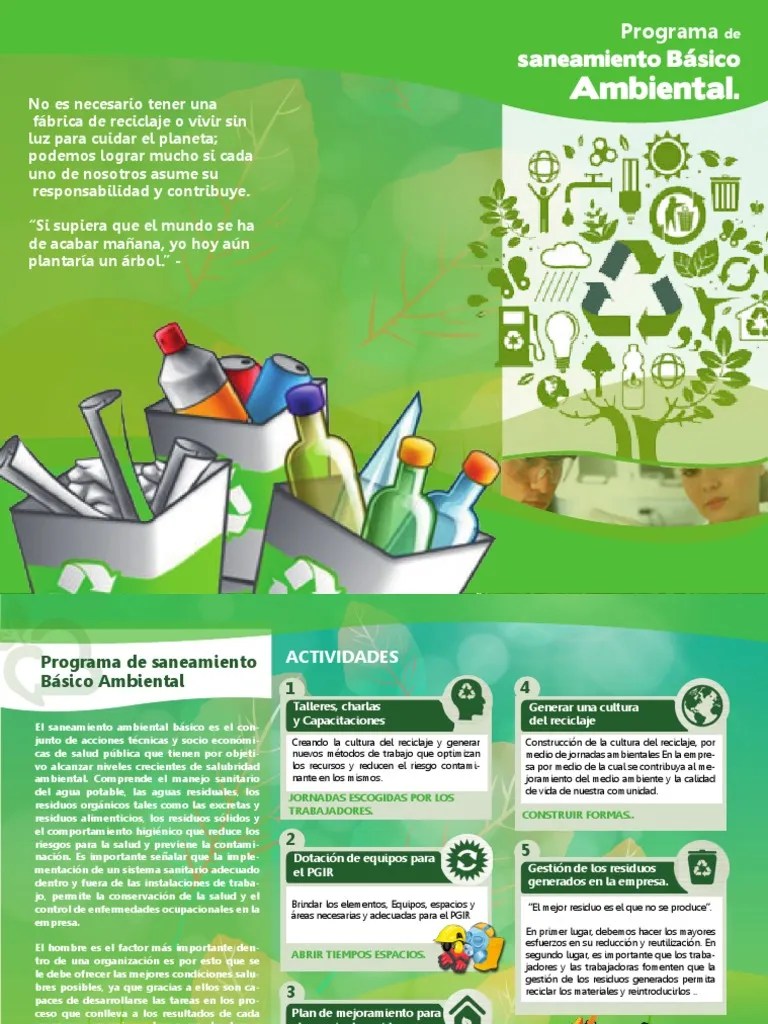 Folleto Seguridad Industrial Saneamiento Reciclaje