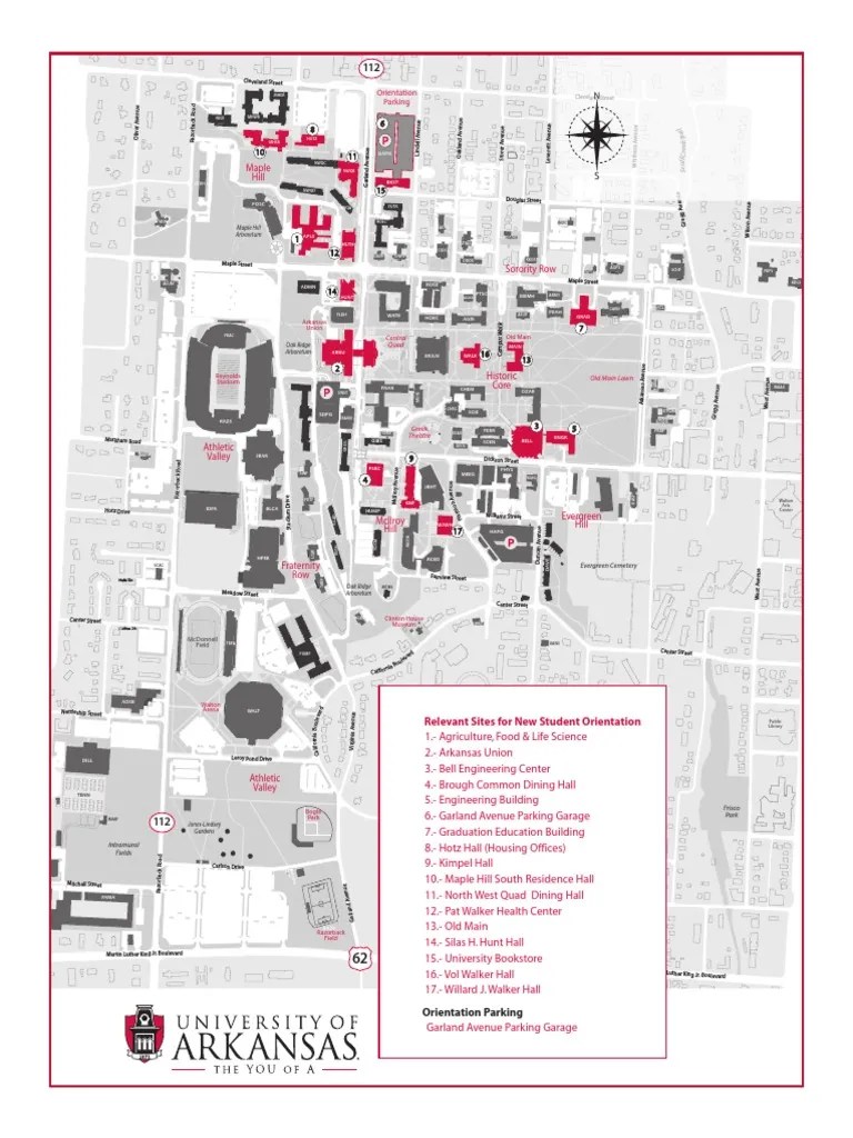 University Of Arkansas Campus Map Uark Campus Map | Pdf | Southeastern Conference | Arkansas
