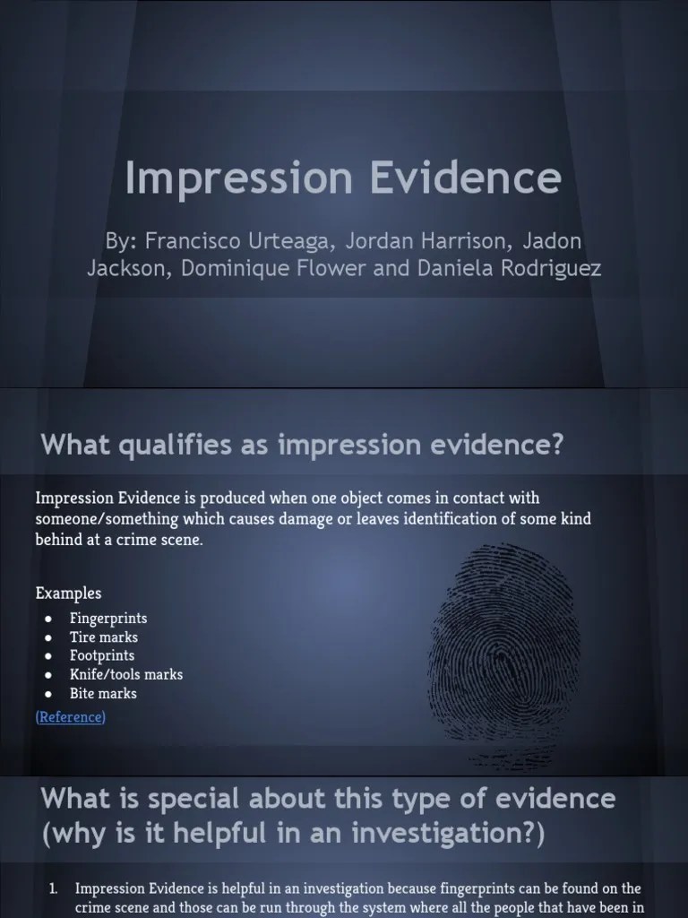 impression evidence Fingerprint Crime Scene Free 30day Trial
