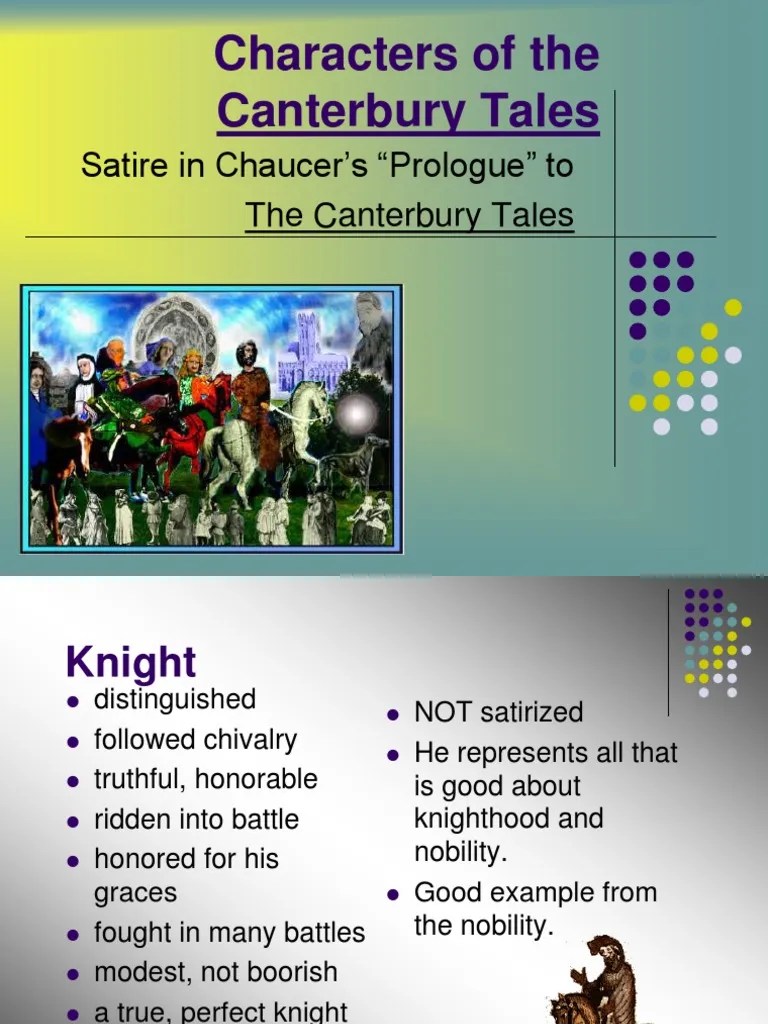 Canterbury Tales Characters PDF