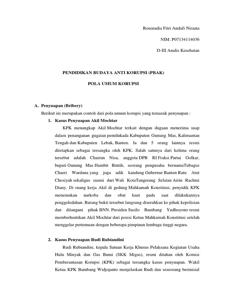 Pola - Pola Umum Korupsi Dan Contoh Kasusnya | PDF