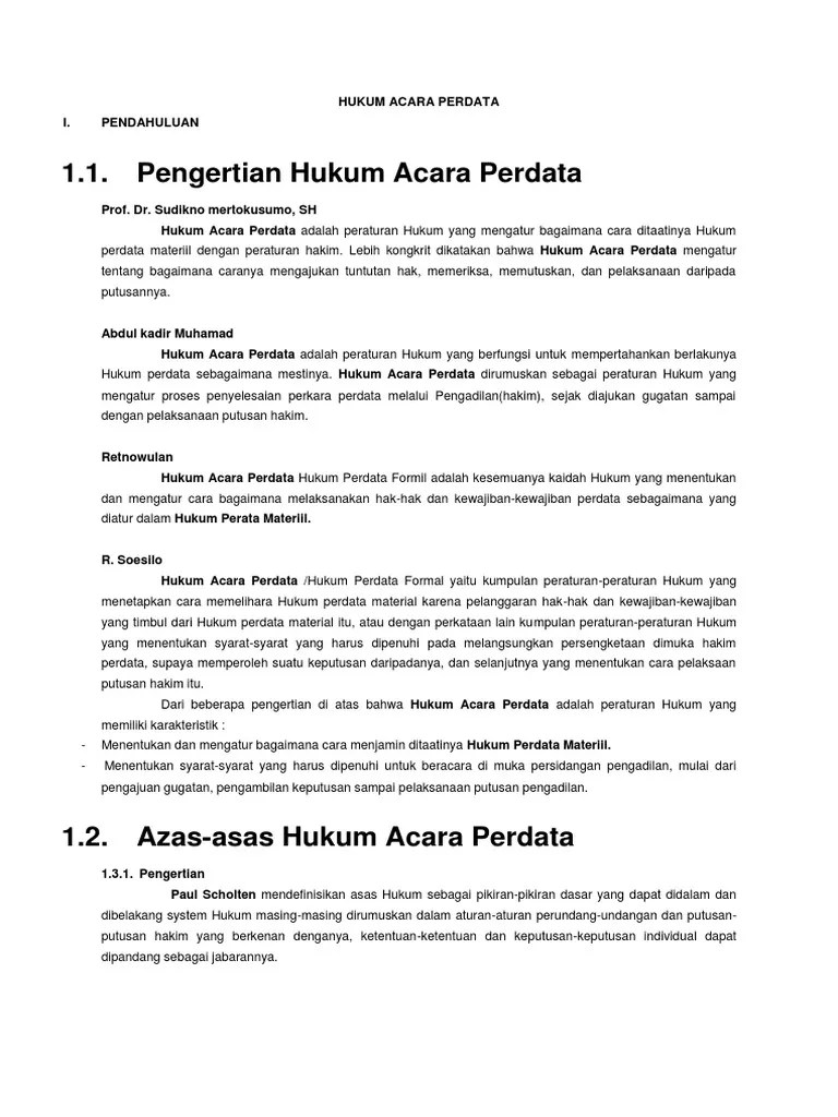 Materi Kuliah Hukum Acara Perdata Pdf