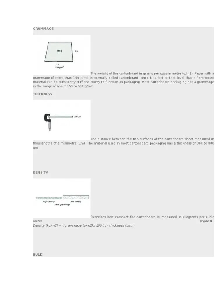Cardboard Properties Paperboard Applied And Interdisciplinary Physics