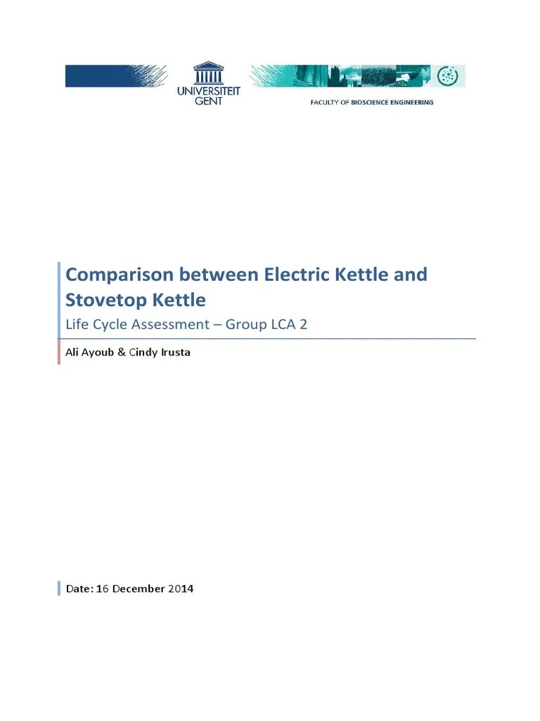 Life Cycle Assessment Comparison Between Electric Kettle and Stovetop