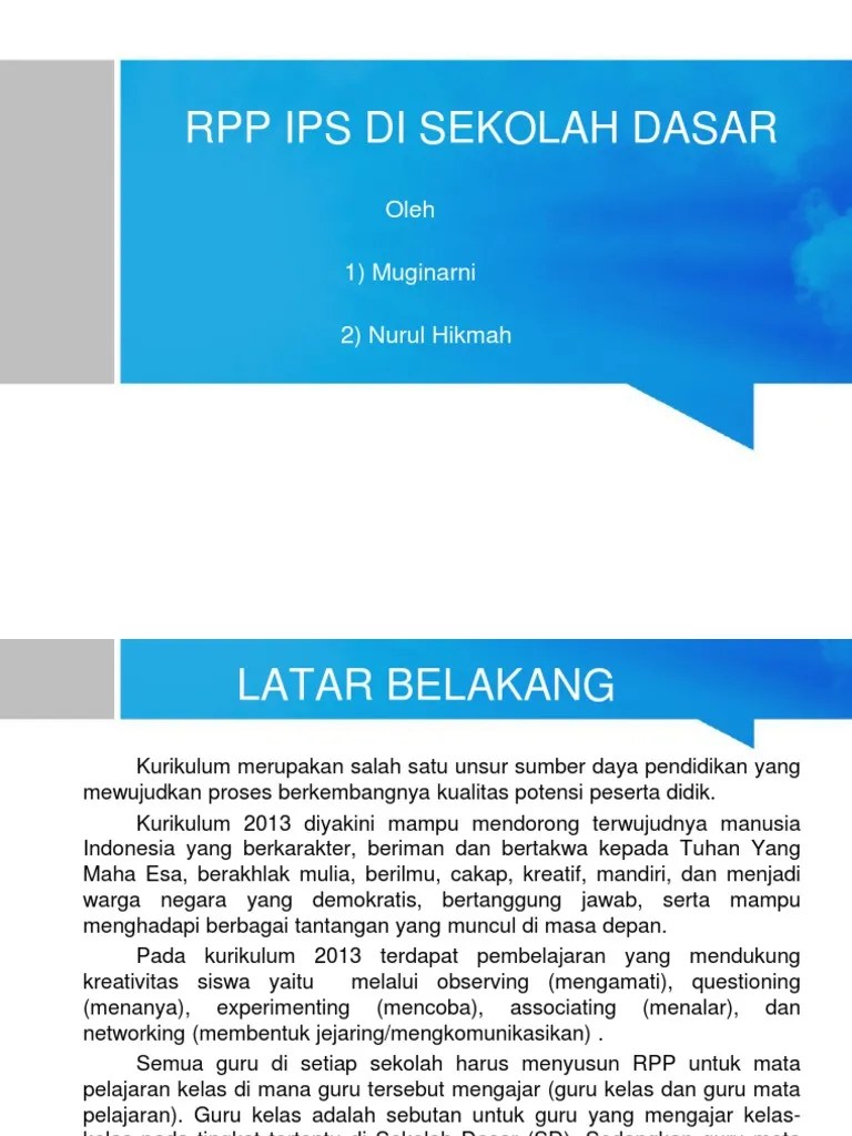 RPP IPS DI SEKOLAH DASAR.ppt