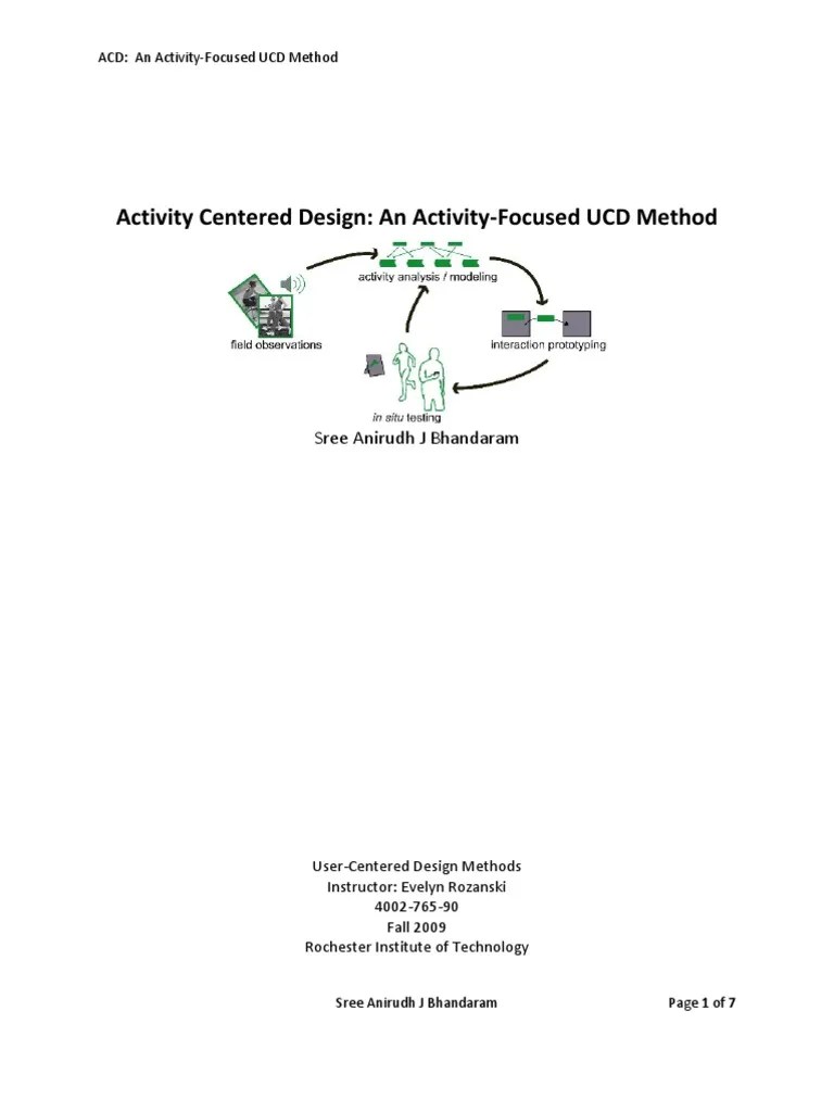 Activity Centered Design Design Understanding