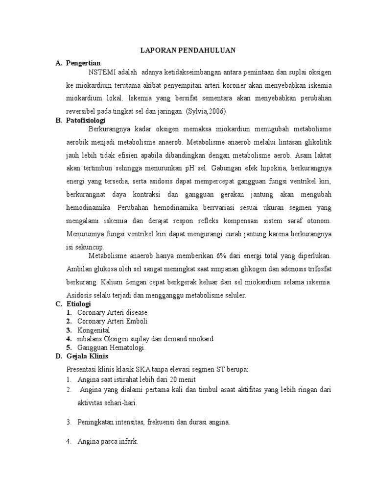 LAPORAN PENDAHULUAN nstemi