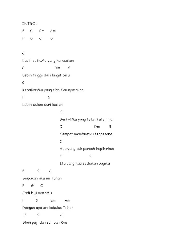 Chord Lagu Siapakah Aku Ini Tuhan - Tumbuh Tumbuhan