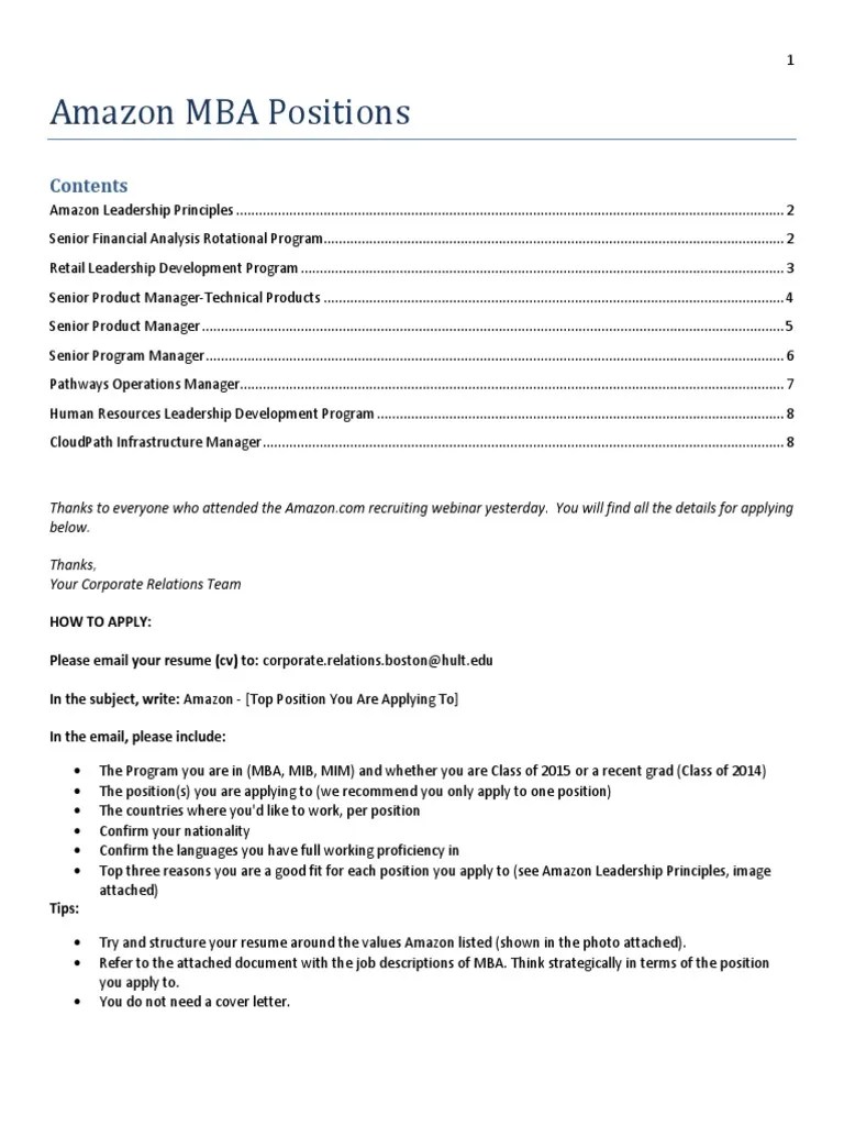 Amazon Job Descriptions Leadership Leadership & Mentoring Free 30