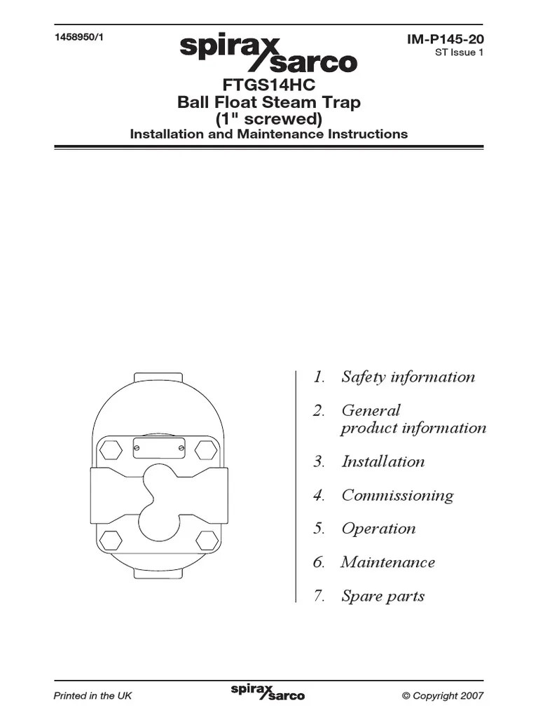 Ball float Steam Trap Installation Valve Personal Protective Equipment