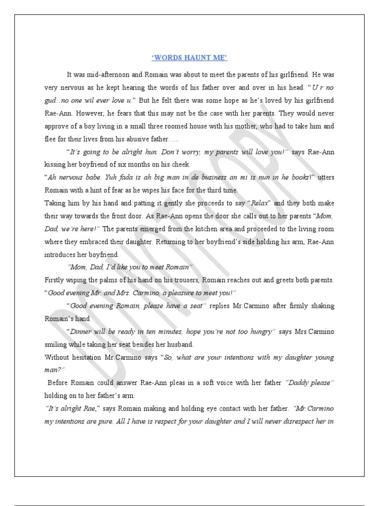 COMMUNICATION STUDIES REFLECTIVE and ANALYTICAL words haunt me