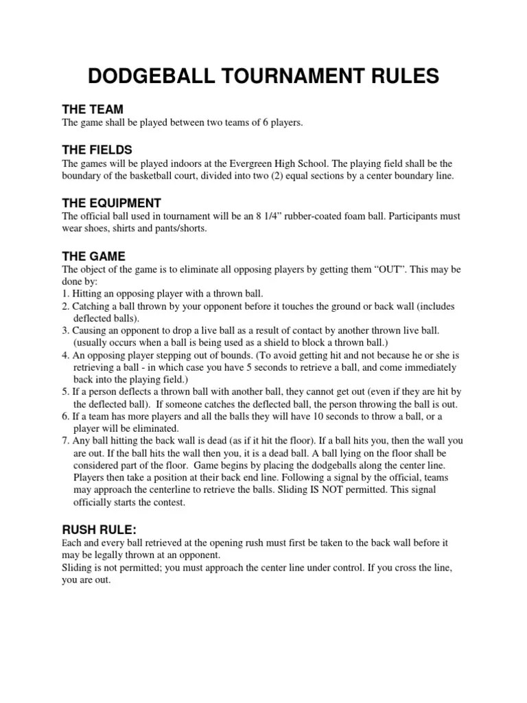 Dodgeball Rules