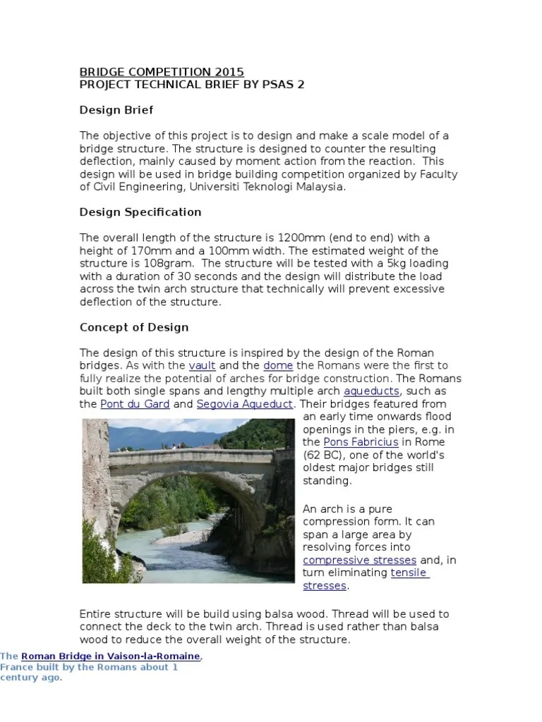 Design Proposal for Bridge Building UTM 2015 Bridge Civil Engineering