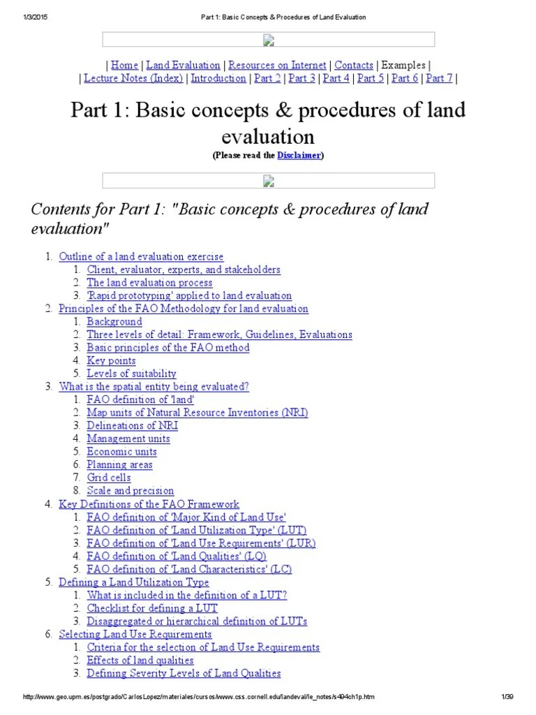 Part 1_ Basic Concepts & Procedures of Land Evaluation Expert