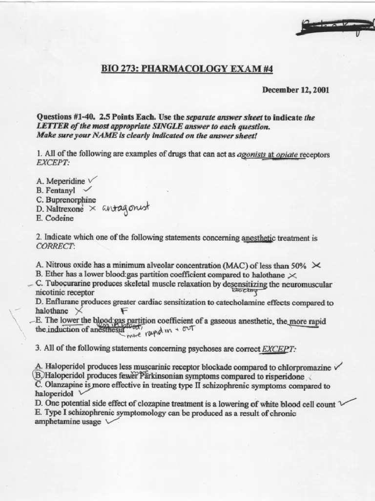 Pharmacology Exam | PDF