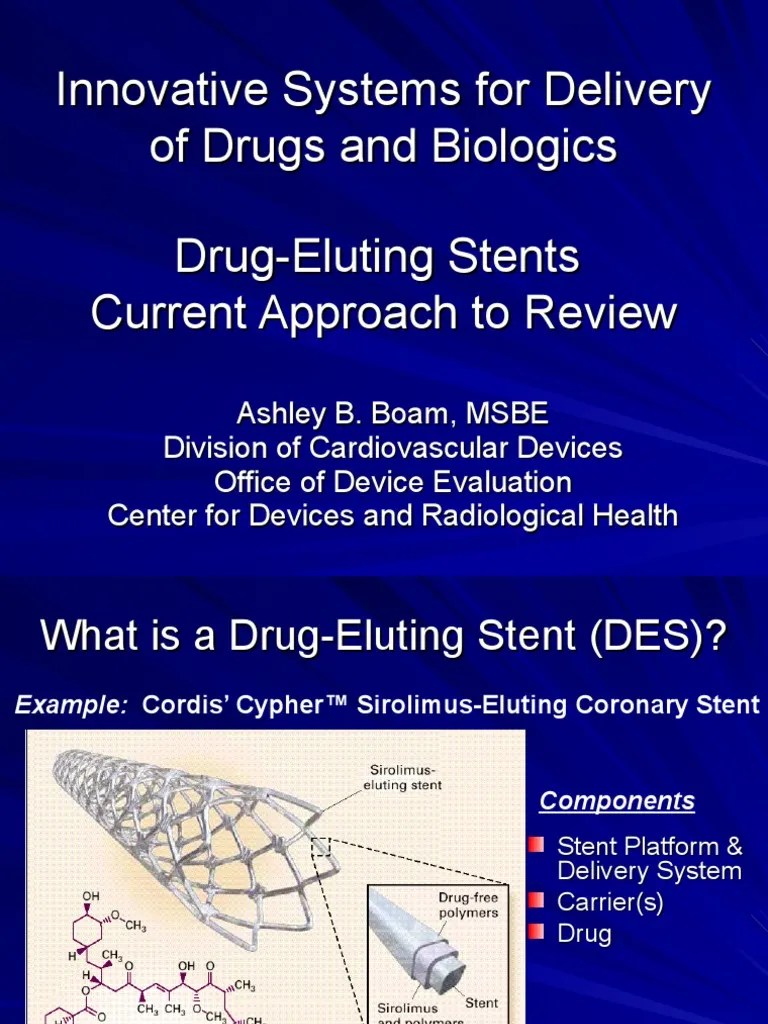 Innovative Systems for Delivery of Drugs and Biologics DrugEluting
