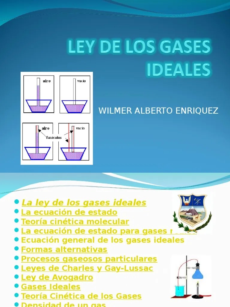 LEY DE LOS GASES IDEALES.ppt Gases Ciencias fisicas Prueba