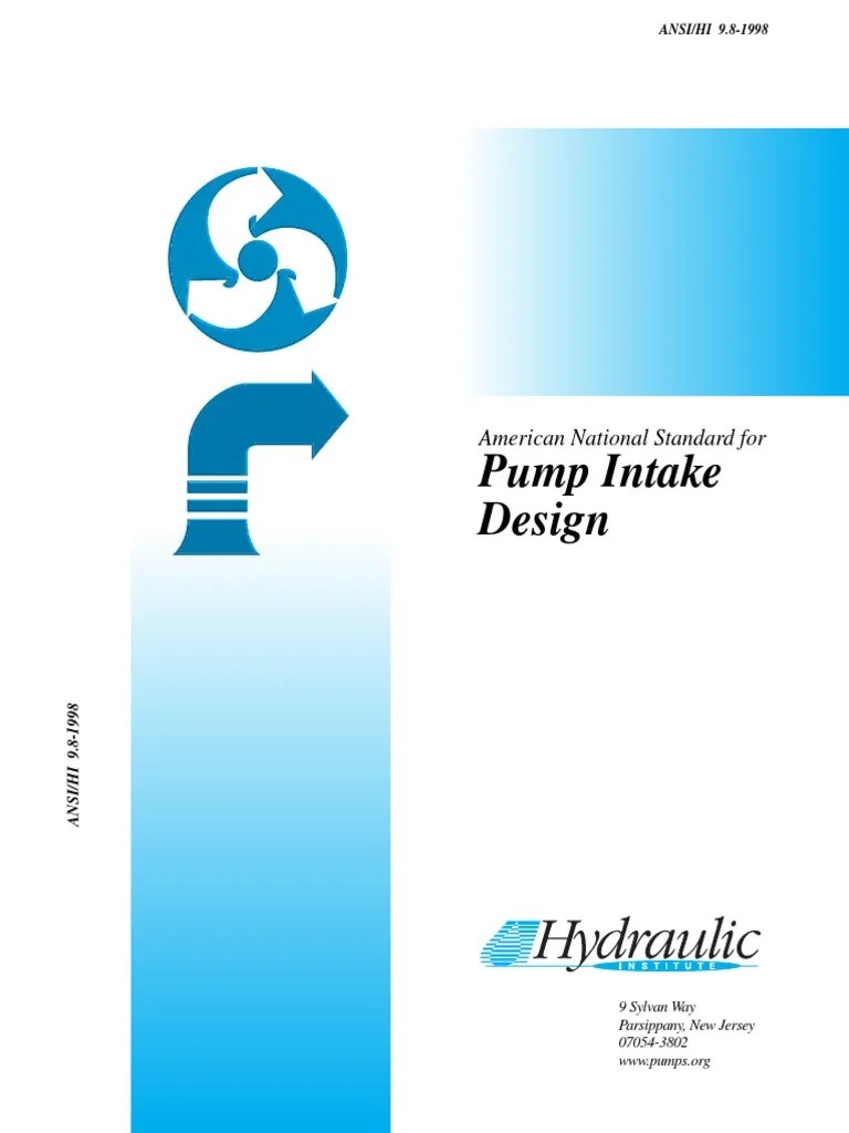 ANSIHI 9.8 1998 Pump Intake Design Pump Fluid Mechanics