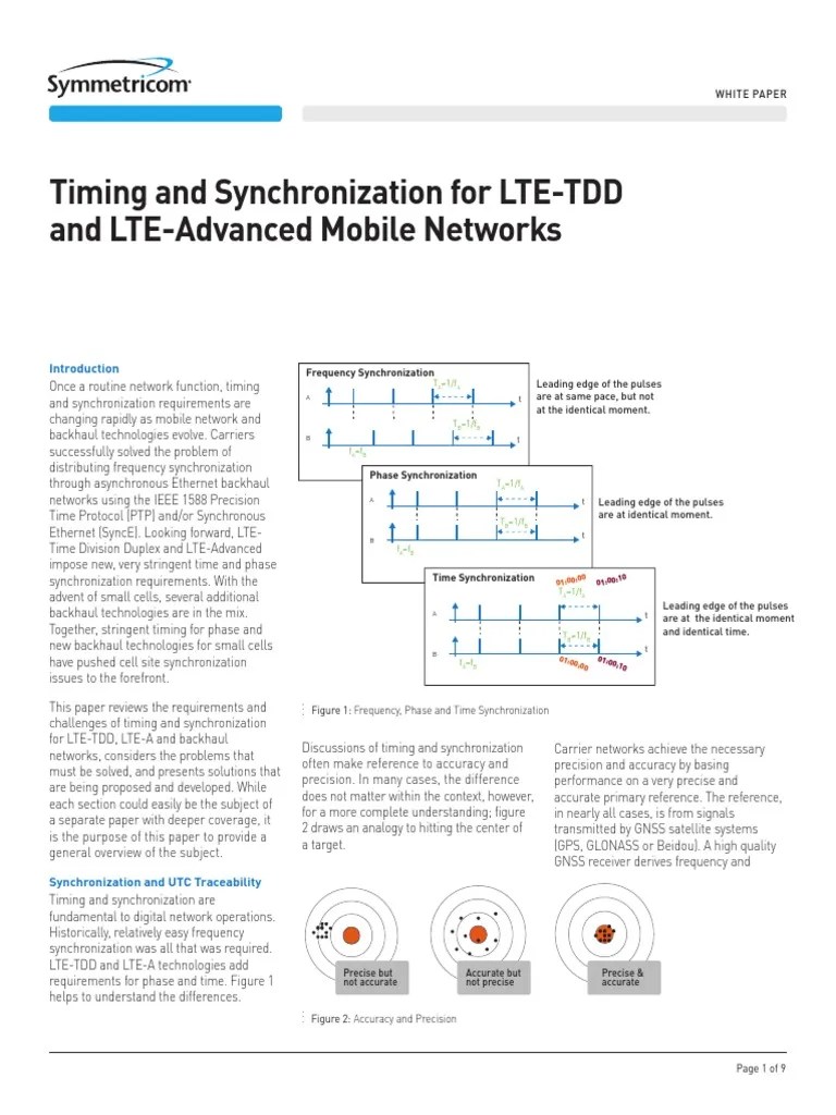 Timing Sync Lte Sec PDF Lte Advanced Lte