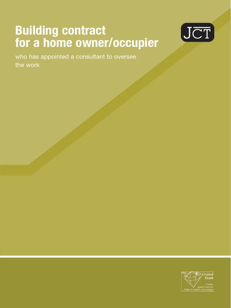 JCT Homeowner Contract With Consultant Insurance Value Added Tax