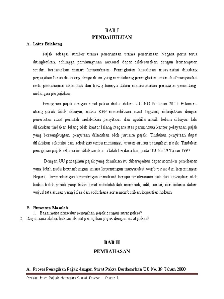 Makalah Penagihan Pajak Dengan Surat Paksa | PDF