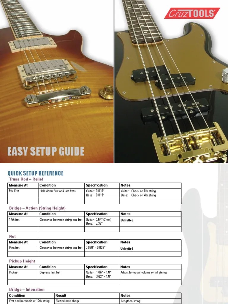 Easy Setup Guide PDF Guitars String Instruments