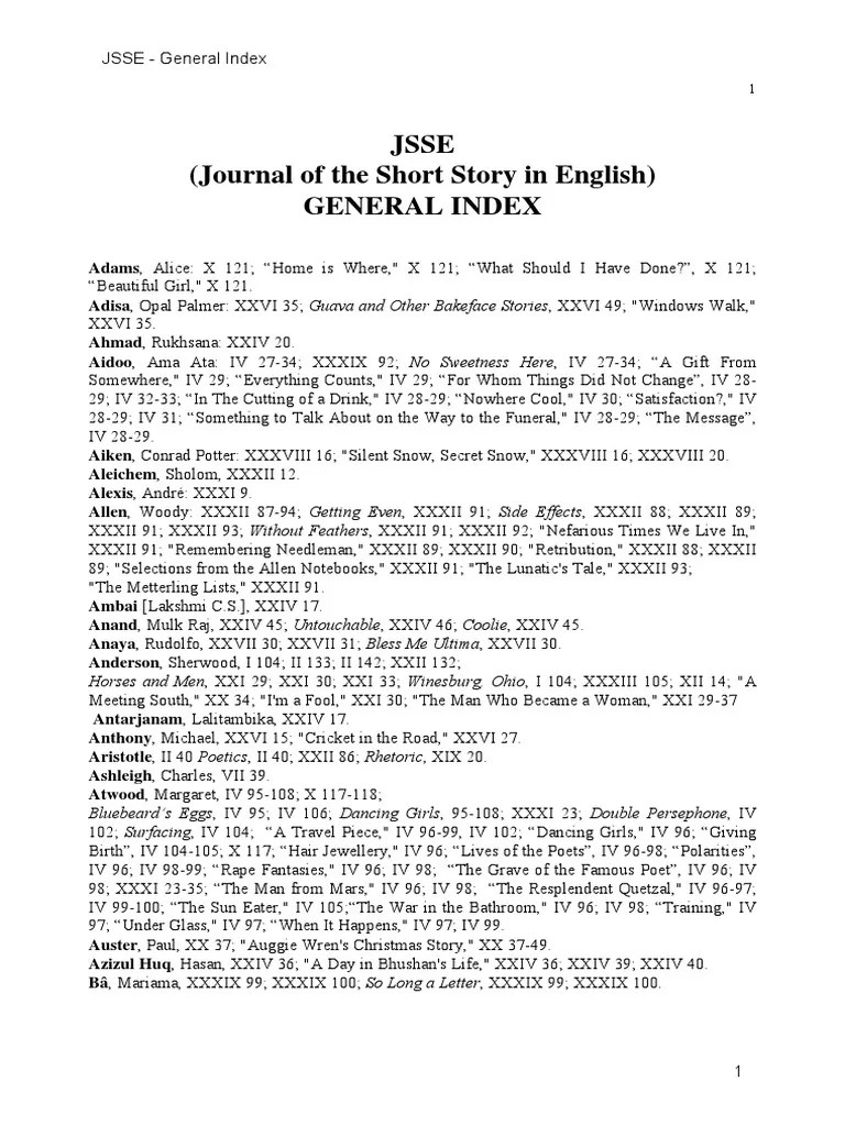 Journal of Short Stories