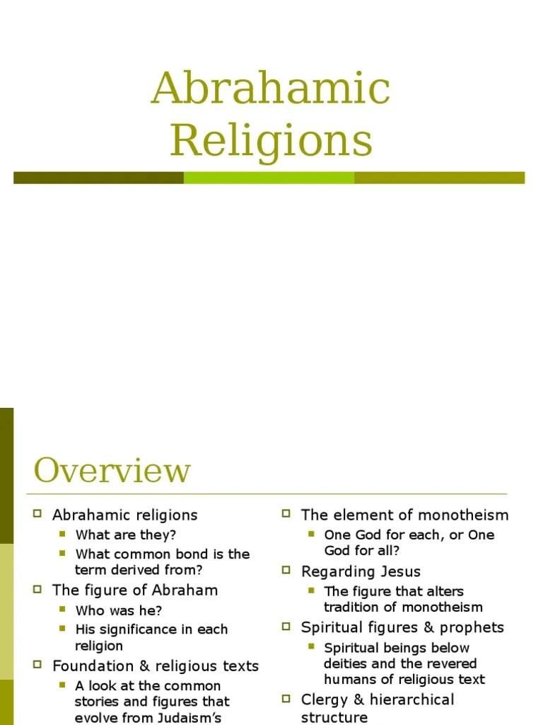 abrahamic religions Monotheism Abrahamic Religions
