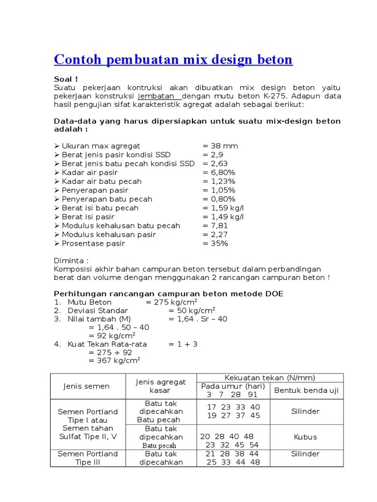 Contoh pembuatan mix design beton.doc