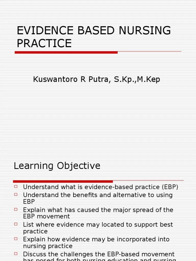 Evidence Based Nursing Practice PDF Evidence Based Medicine