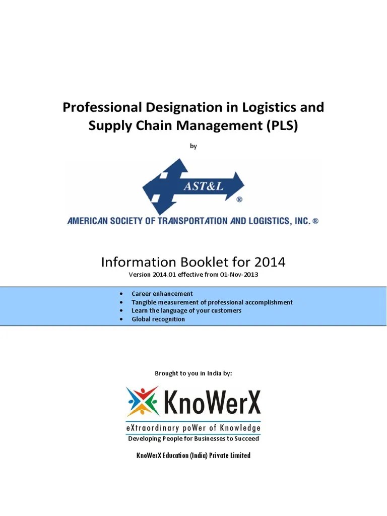 PLS Supply Chain Management Professional Certification Free 30