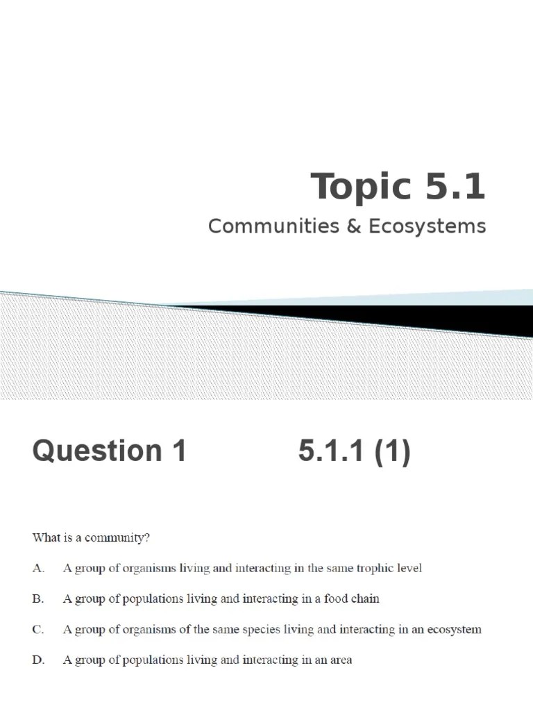 IB Biology Questions Paper 1 Topic 5 Questions about nature and the earth