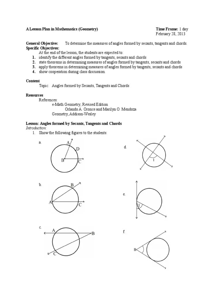 Angles Formed by Secants, Tangents and Chords | Trigonometric Functions