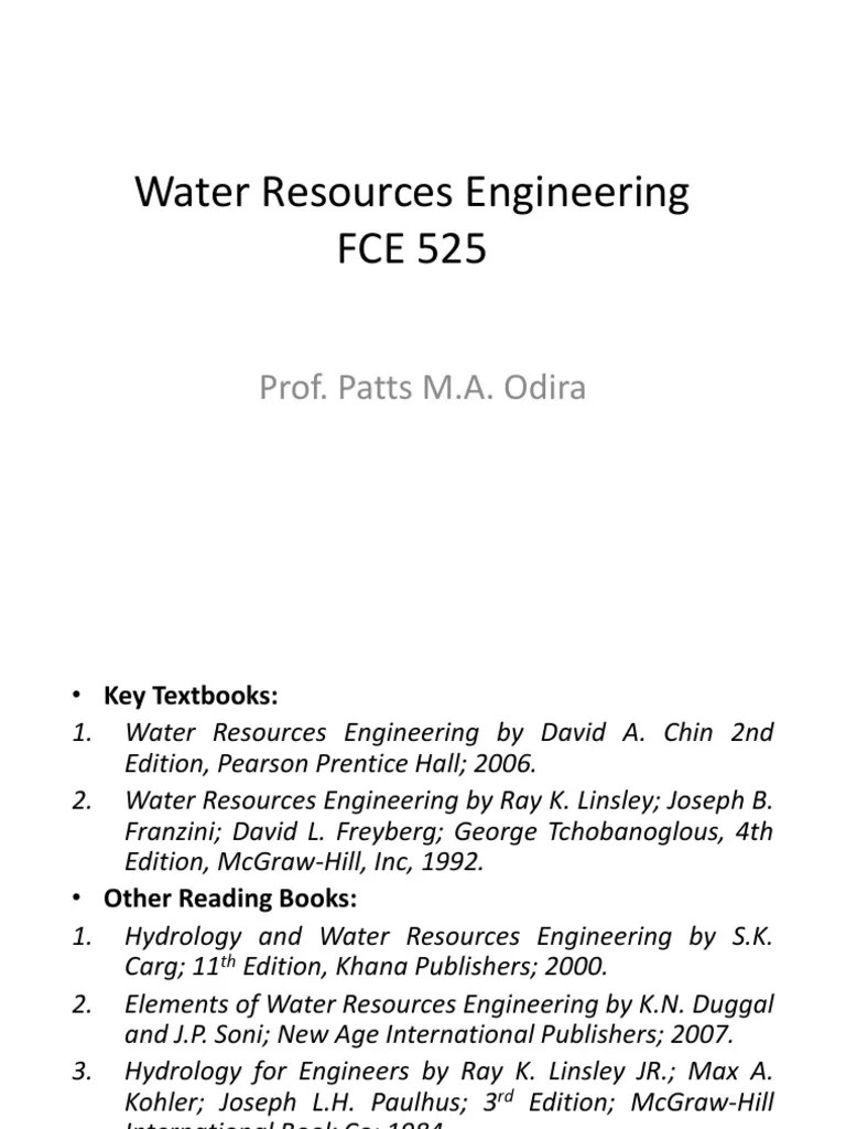 Water Resources Engineering PDF Water Resources Reservoir