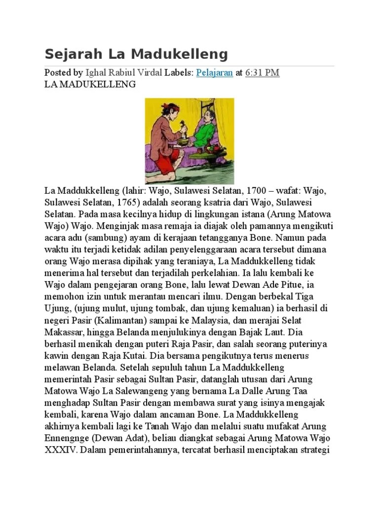 Sejarah La Madukelleng | PDF