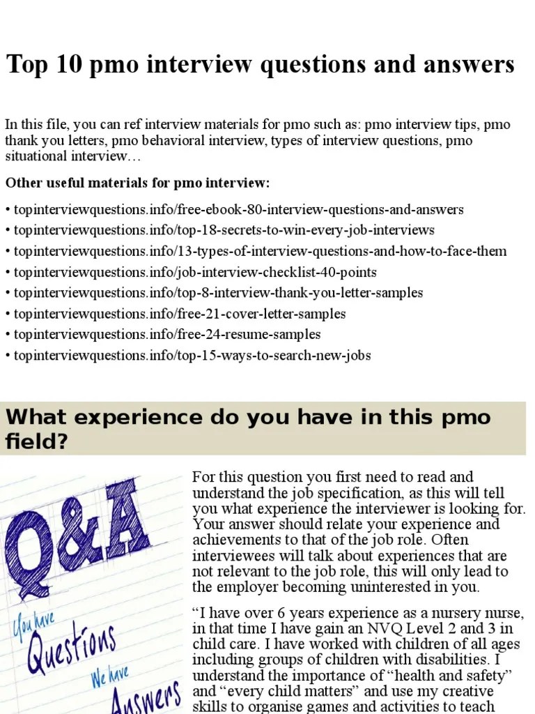 Top 10 pmo interview questions and answers.pptx Interview Job Interview