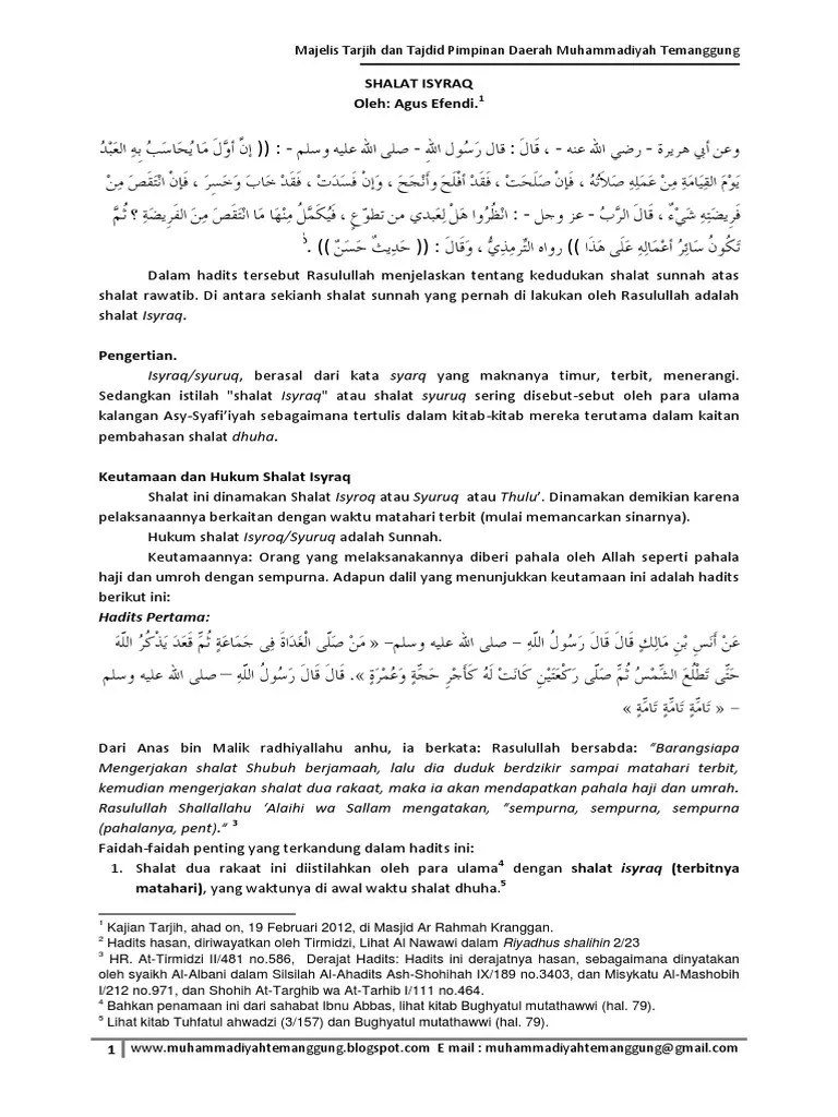 Doa Sesudah Sholat Dhuha Muhammadiyah