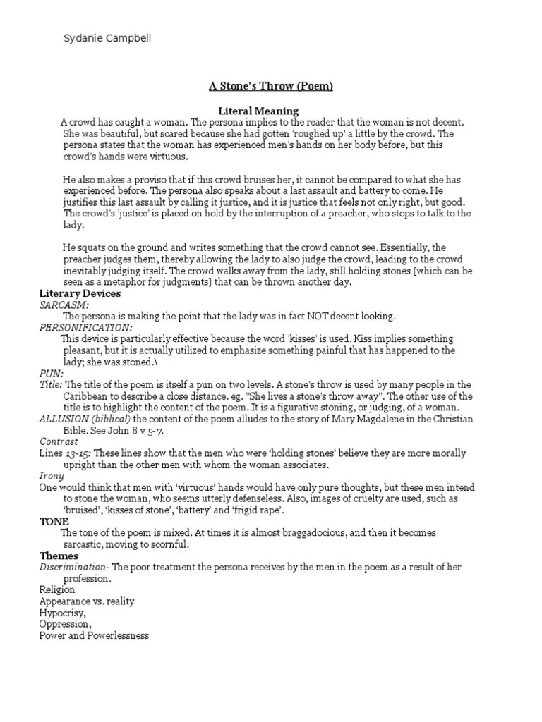A Stone throw poem analyzation.docx Fiction & Literature