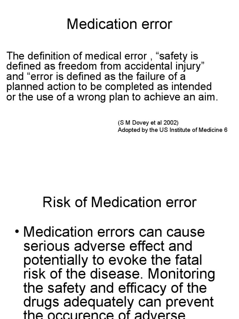 Medication Error Medical Prescription Medical Error