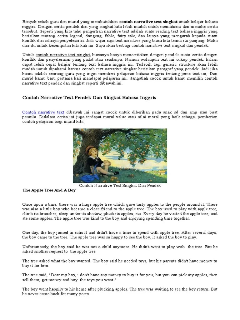 Contoh Narrative Text Dalam Bahasa Inggris - Berbagai Teks Penting