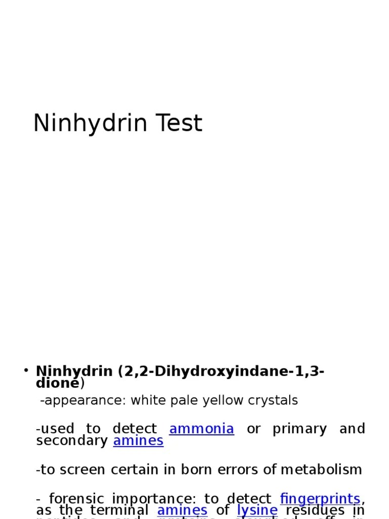 Ninhydrin test