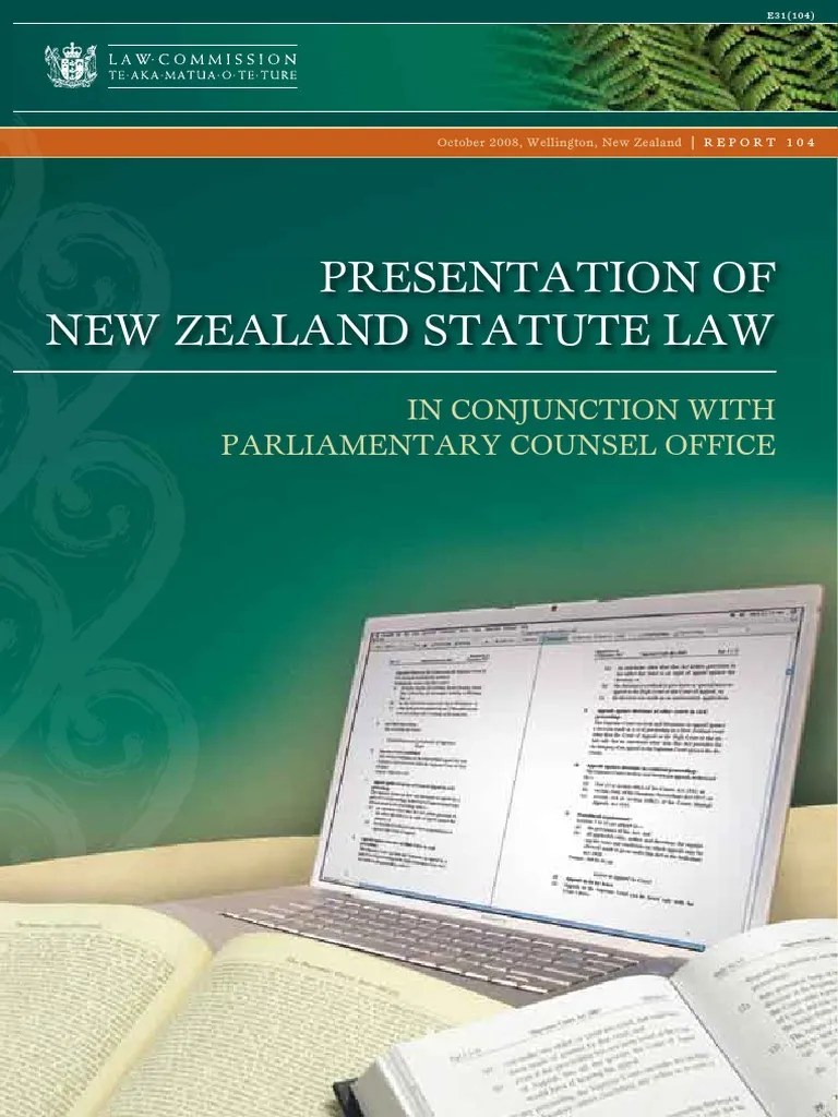 Presentation of New Zealand Statute Law Act Of Parliament Bill (Law)