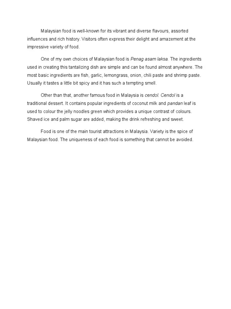 Malaysian Food Essay Asian Cuisine Regional & Ethnic Food