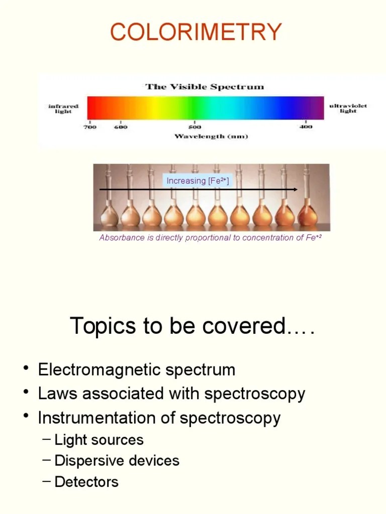 colorimetry.pptx Spectroscopy Absorption Spectroscopy