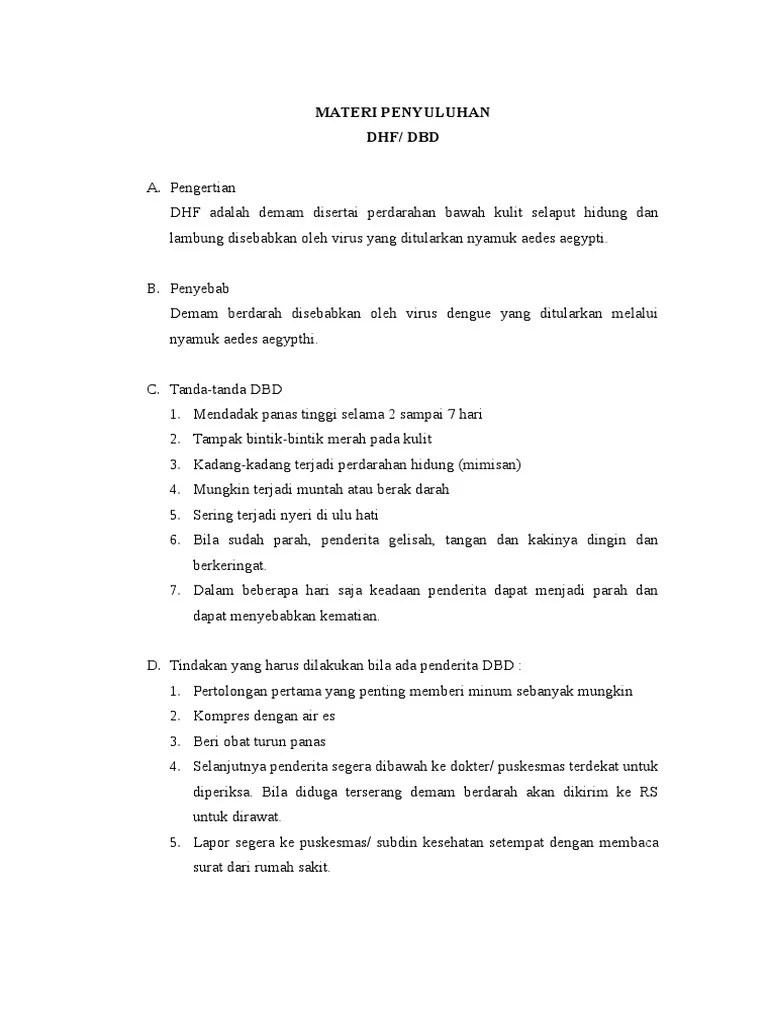 Materi Penyuluhan DHF | PDF