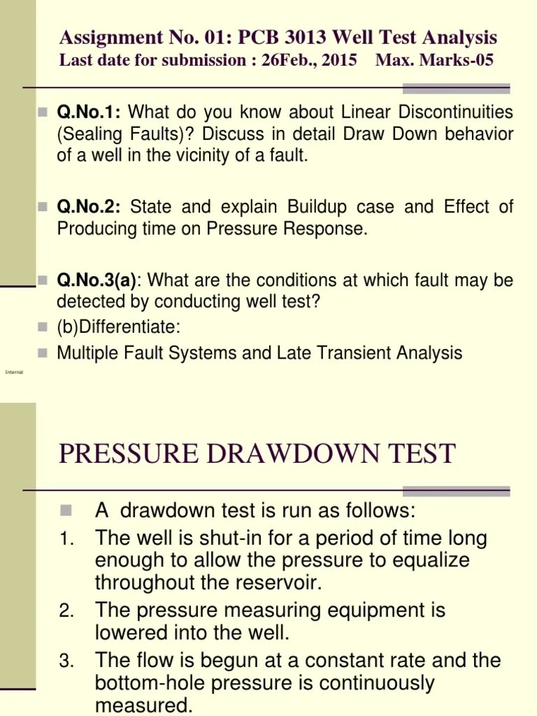 Pressure Drawdown Test Petroleum Reservoir Pressure