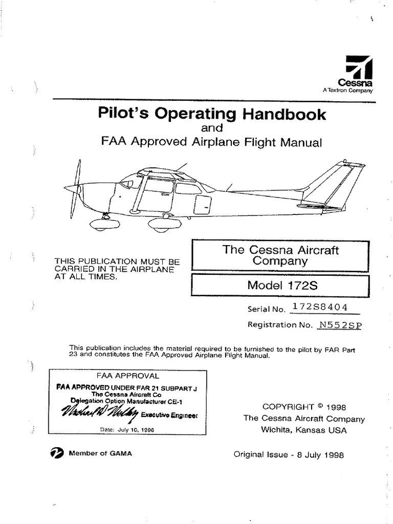 Cessna 172S POH PDF | PDF | Airspeed | Motor Oil